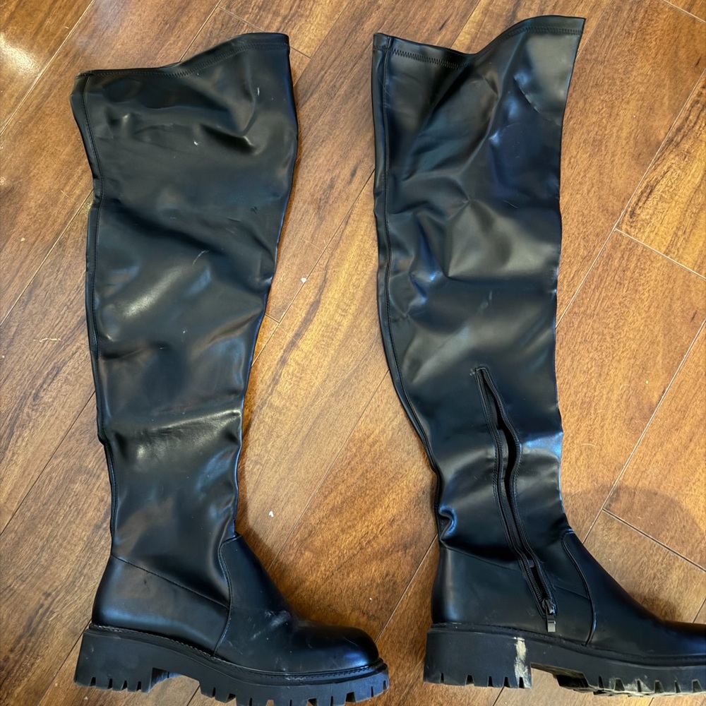 Black Over the Knee Boots - Picture 4 of 4